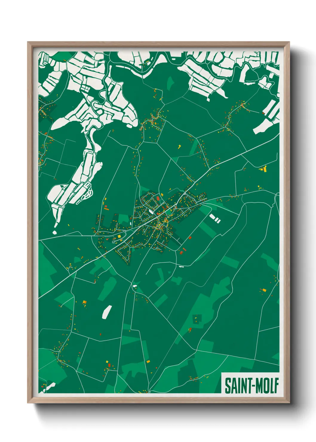 Une affiche de carte sur Saint-Molf