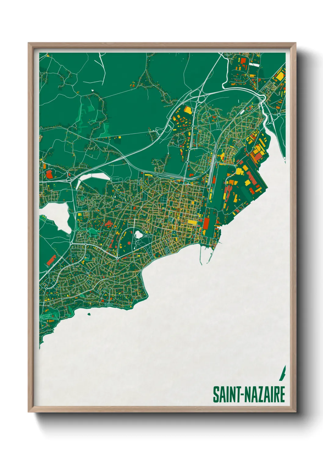 Une affiche de carte sur Saint-Nazaire