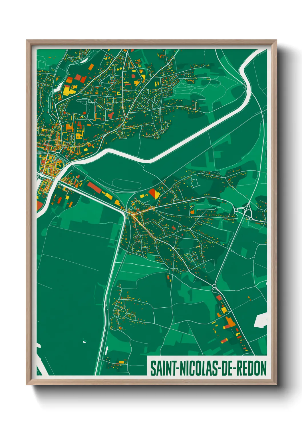 Une affiche de carte sur Saint-Nicolas-de-Redon