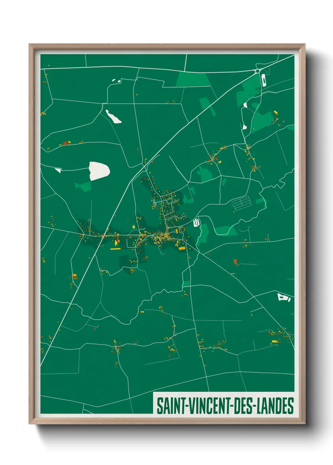 Une affiche de carte sur Saint-Vincent-des-Landes