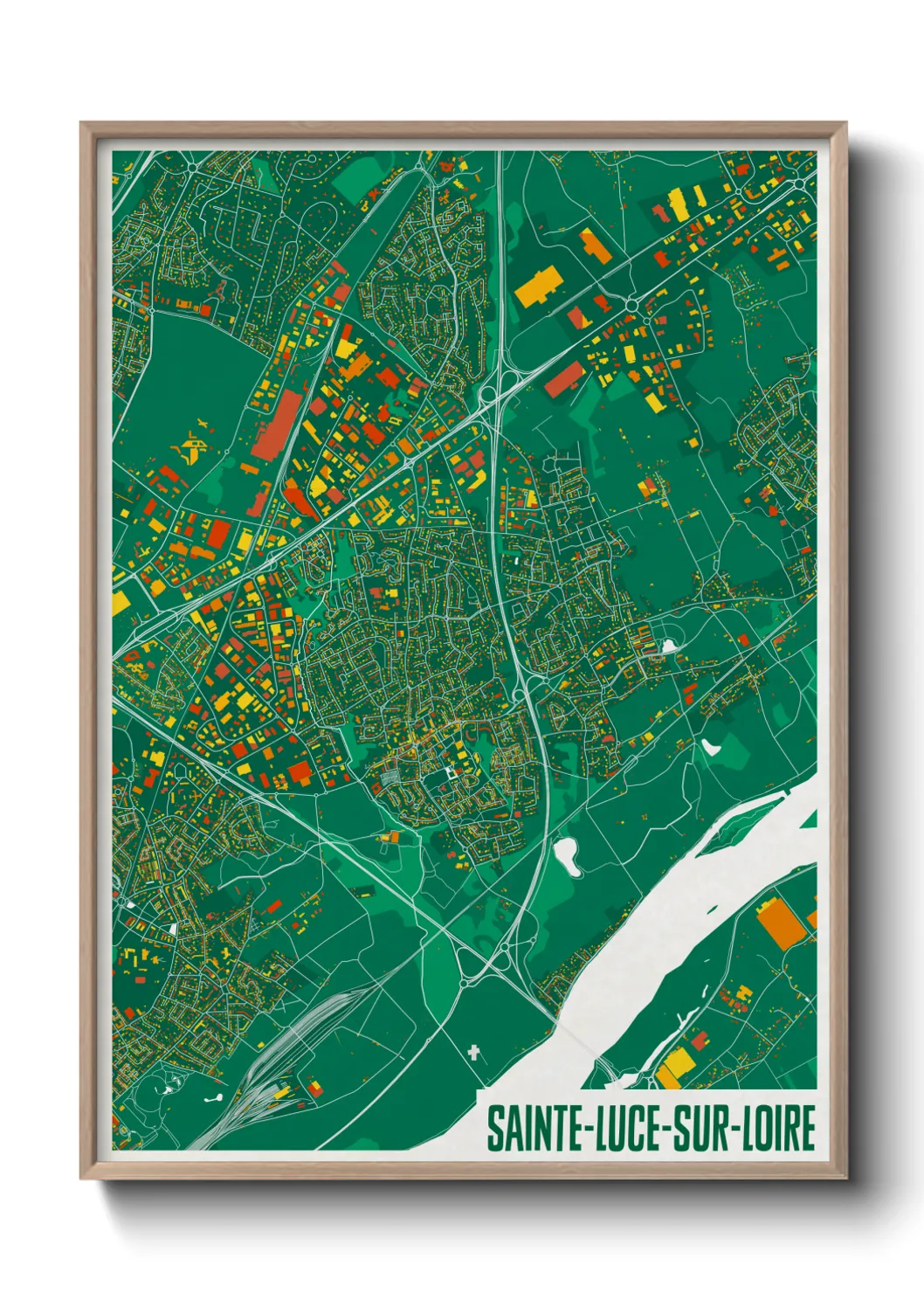 Une affiche de carte sur Sainte-Luce-sur-Loire