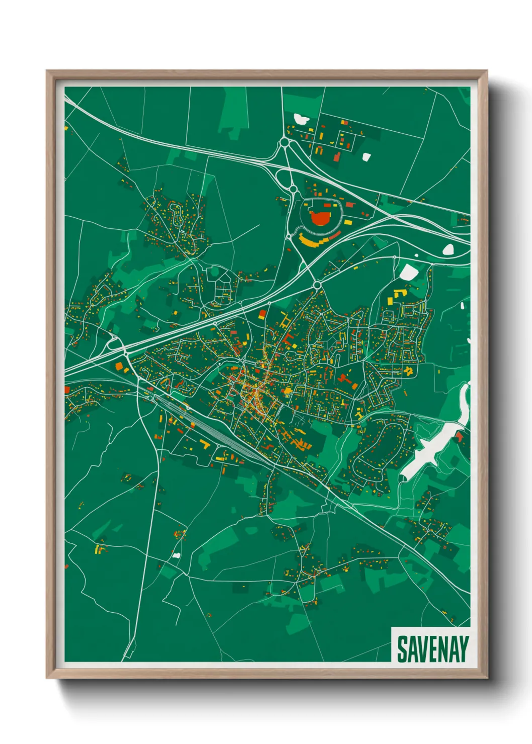 Une affiche de carte sur Savenay