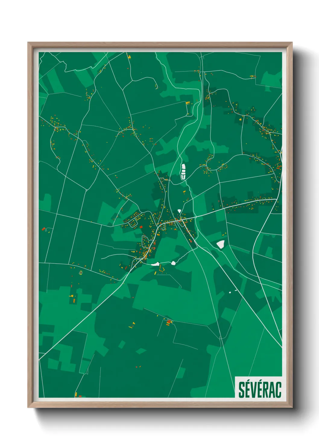 Une affiche de carte sur Sévérac