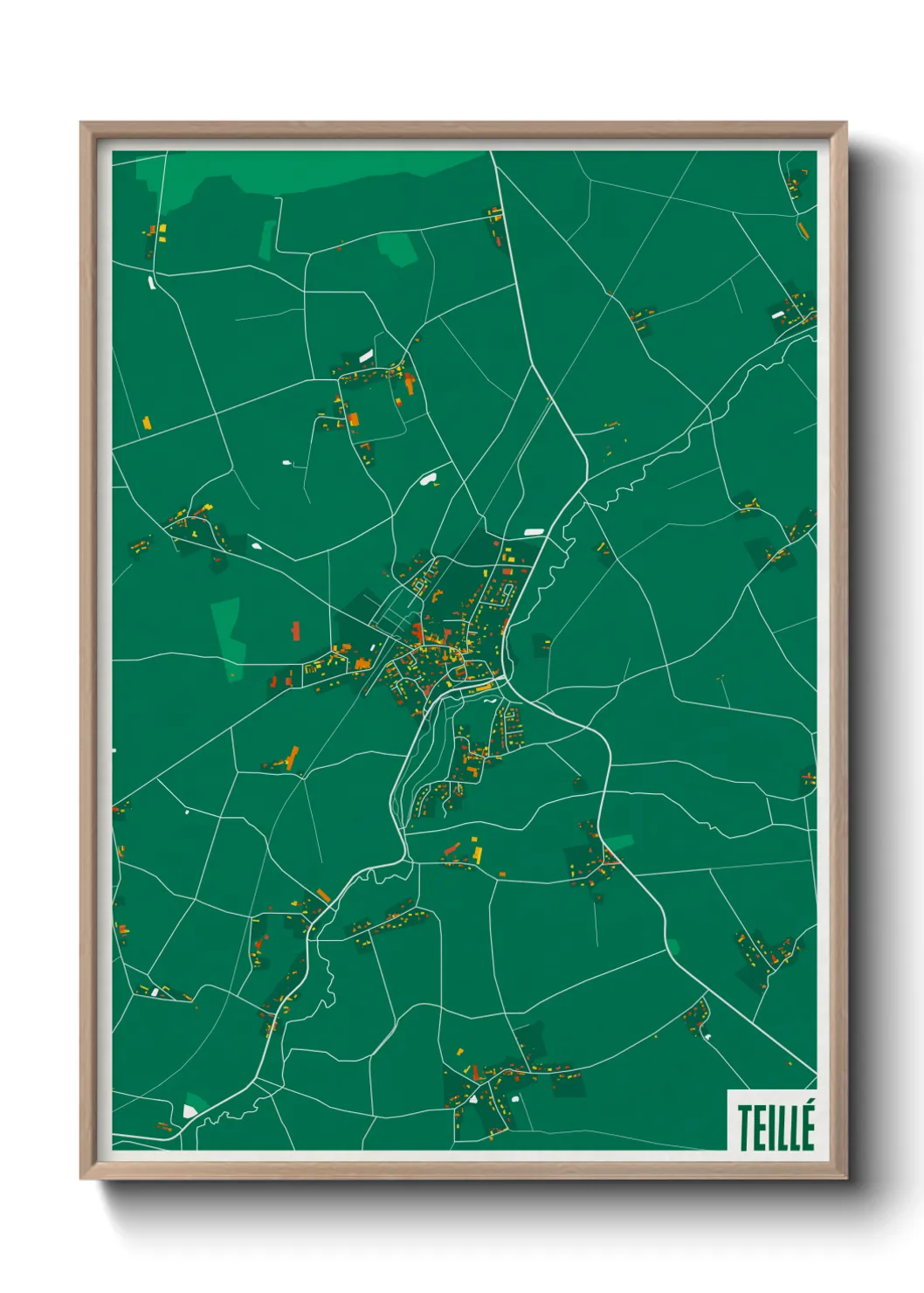 Une affiche de carte sur Teillé