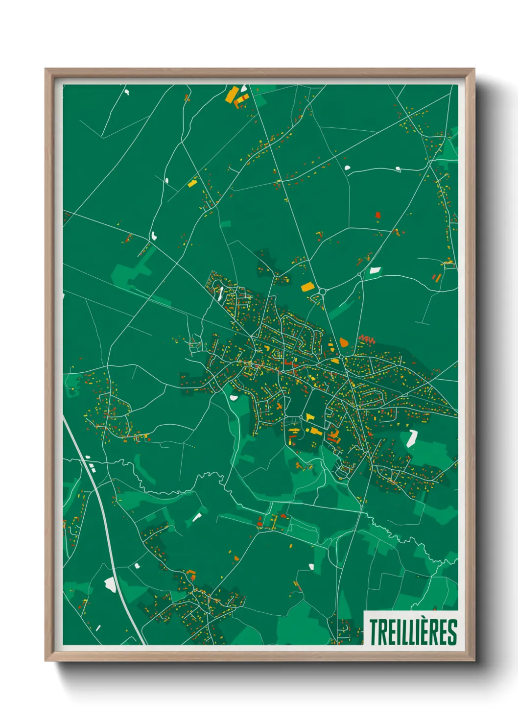 Une affiche de carte sur Treillières