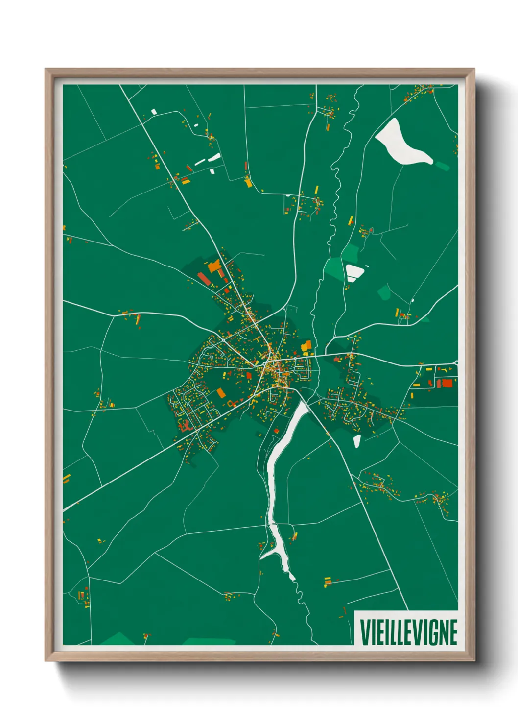 Une affiche de carte sur Vieillevigne