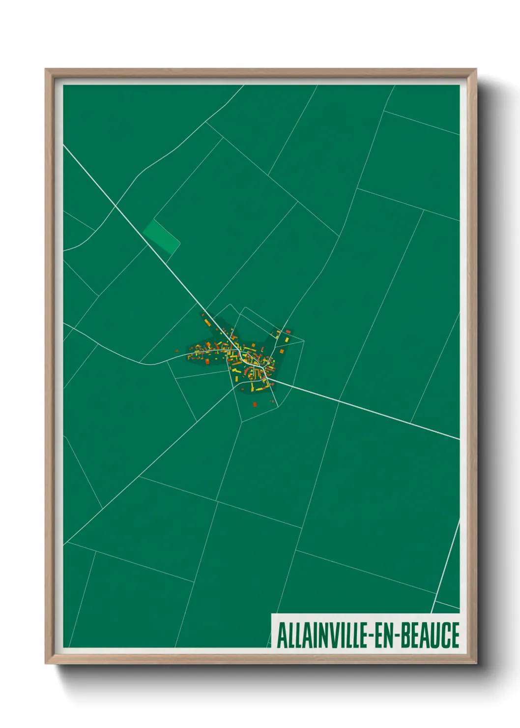 Une affiche de carte sur Allainville-en-Beauce