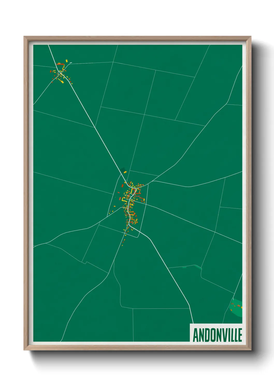 Une affiche de carte sur Andonville