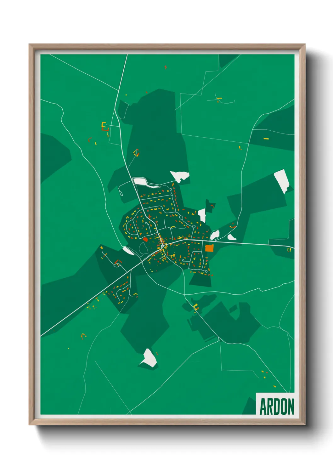 Une affiche de carte sur Ardon