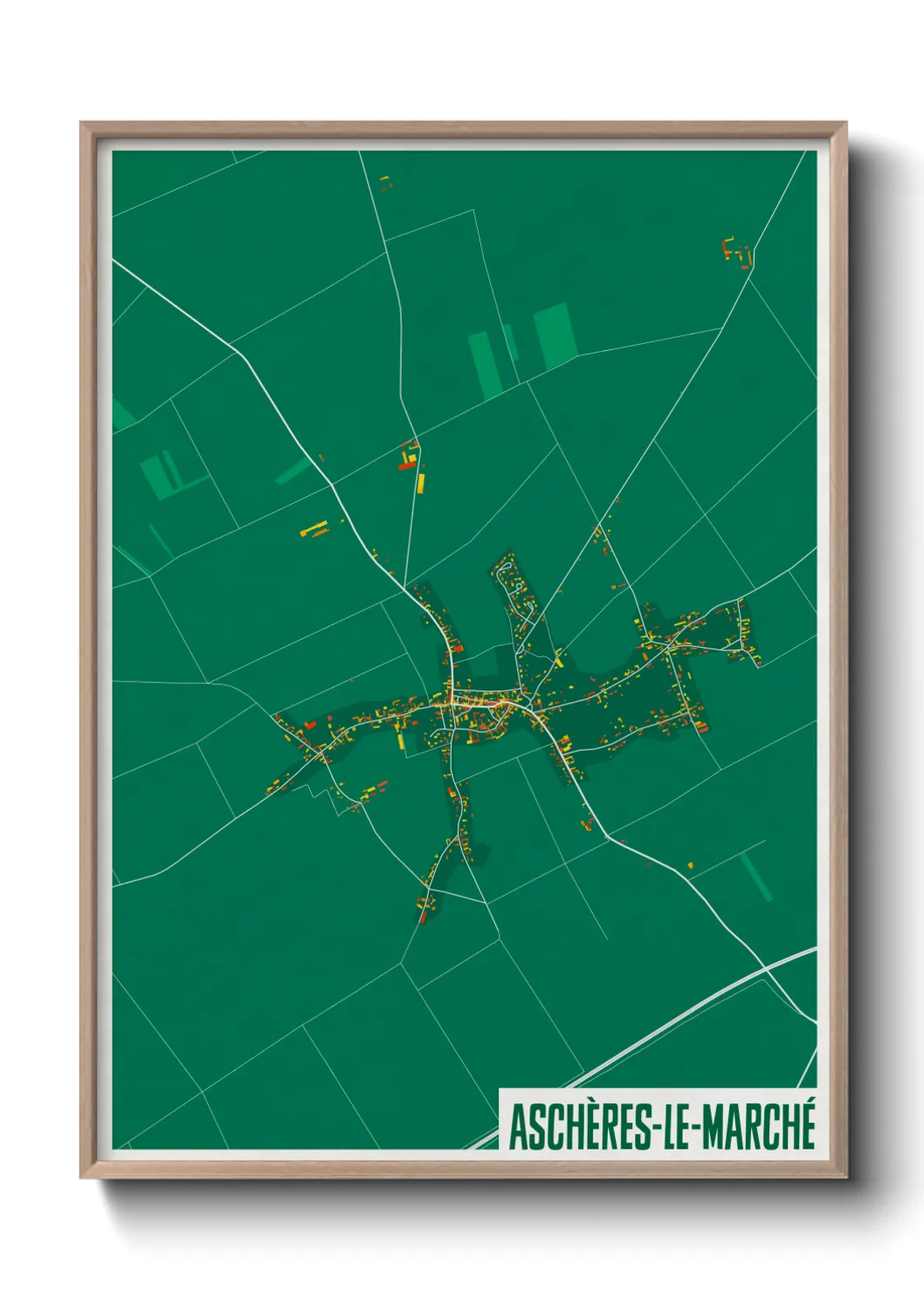 Une affiche de carte sur Aschères-le-Marché