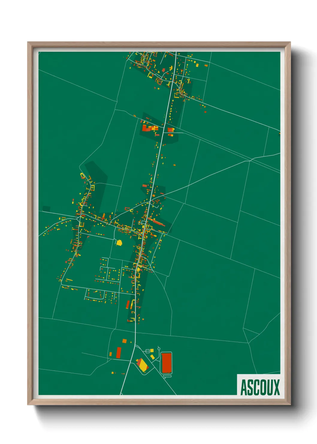 Une affiche de carte sur Ascoux