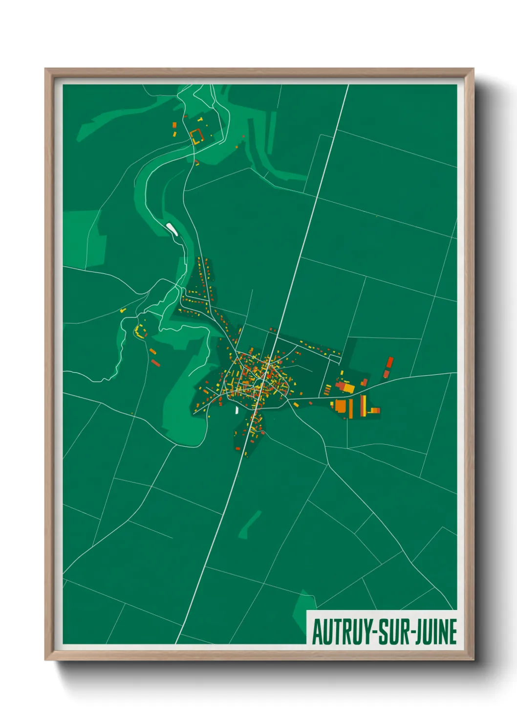 Une affiche de carte sur Autruy-sur-Juine