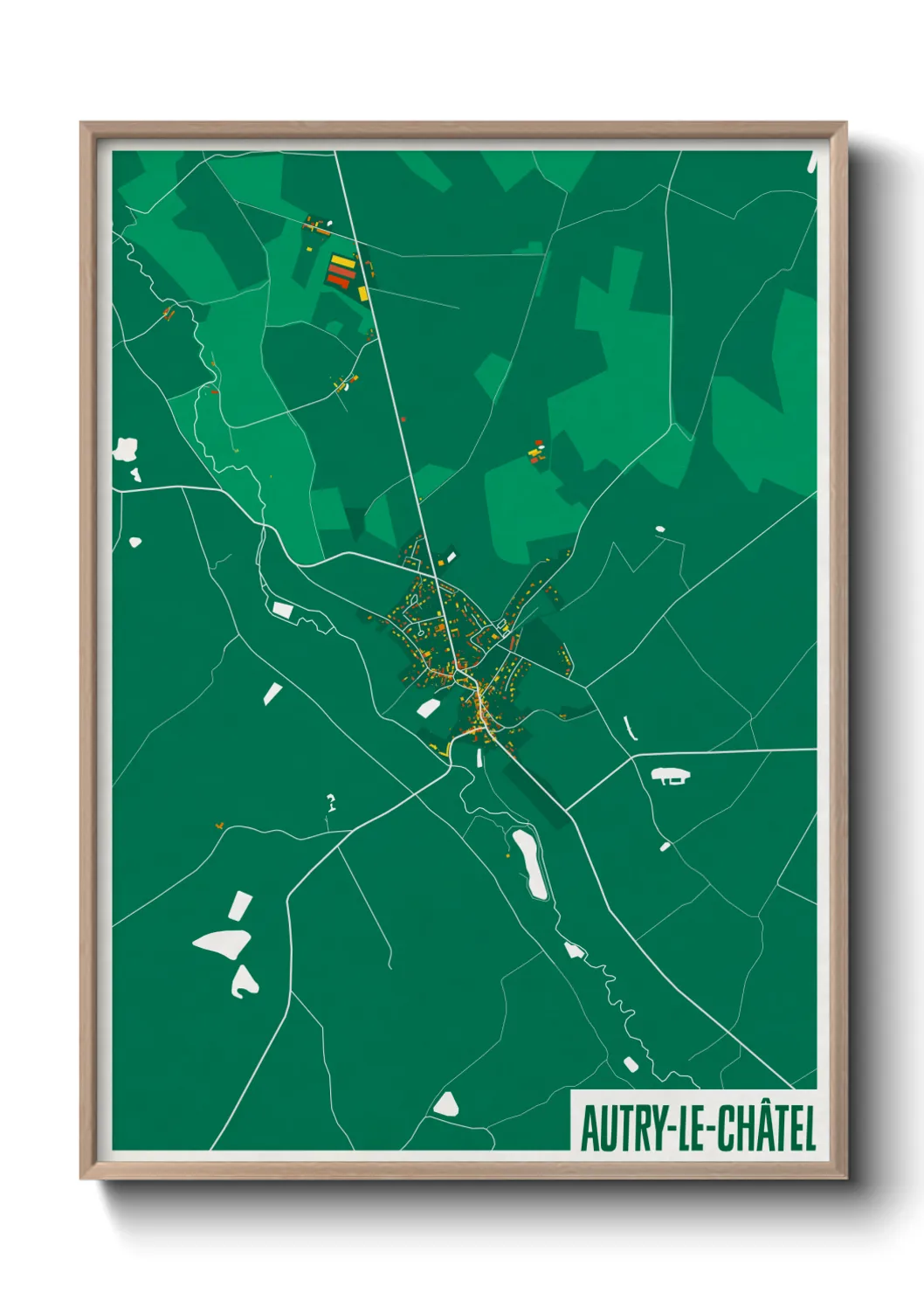 Une affiche de carte sur Autry-le-Châtel