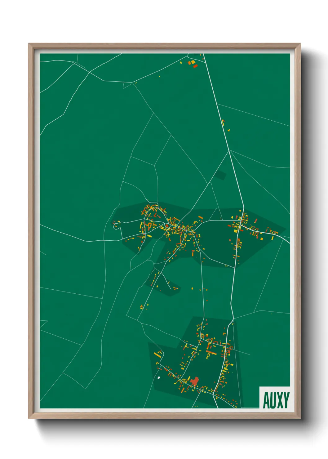 Une affiche de carte sur Auxy