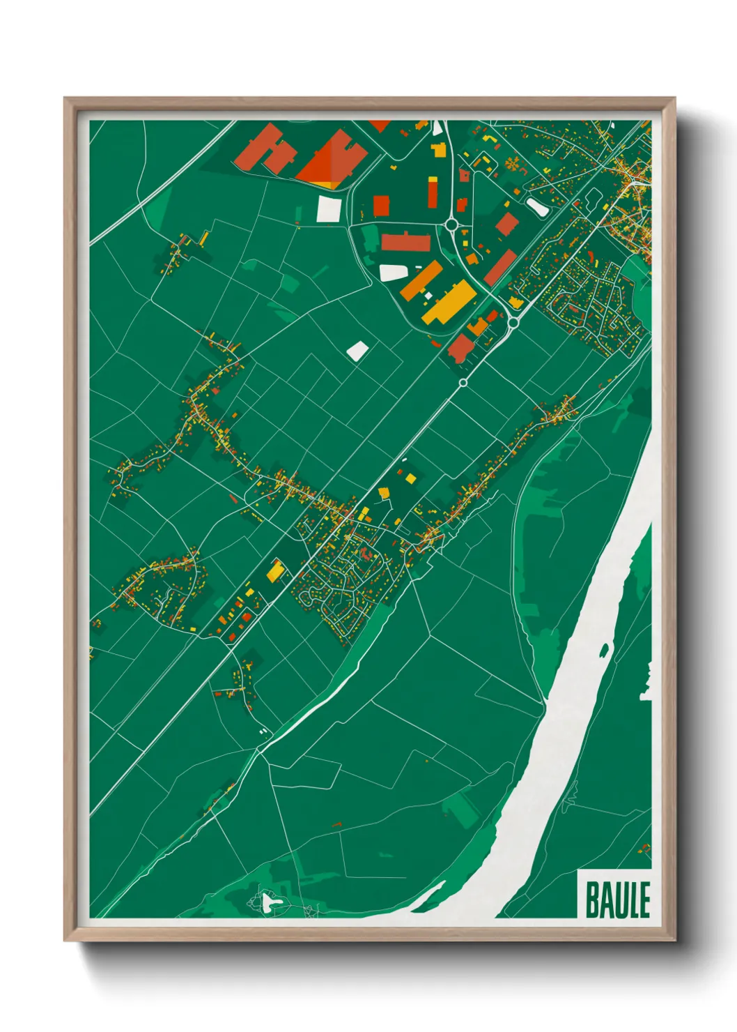 Une affiche de carte sur Baule