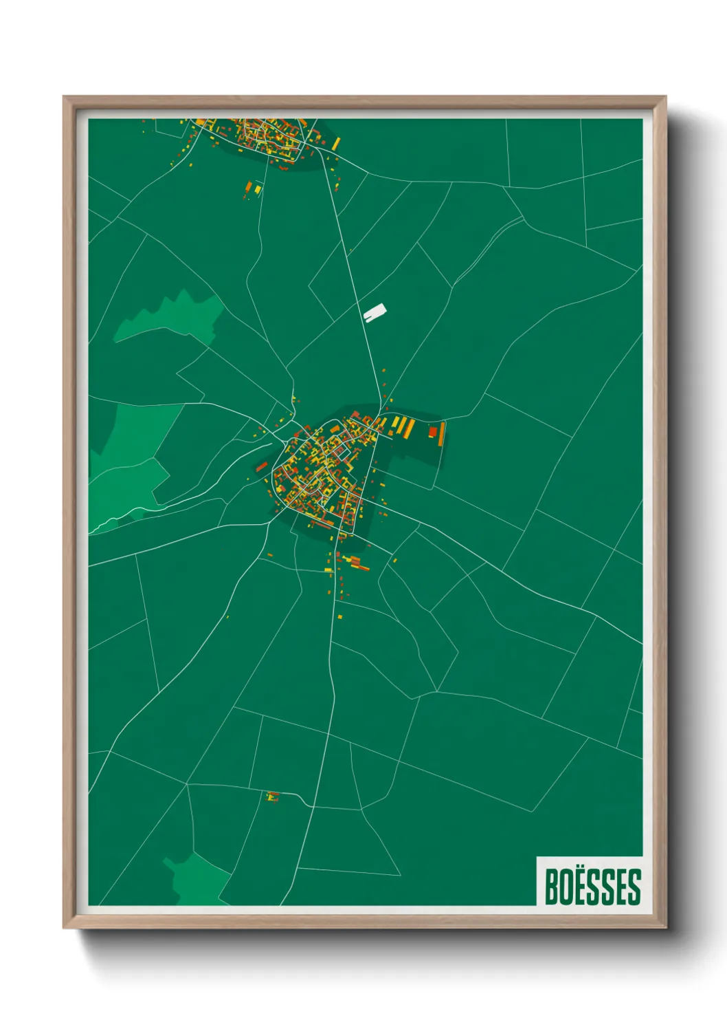 Une affiche de carte sur Boësses