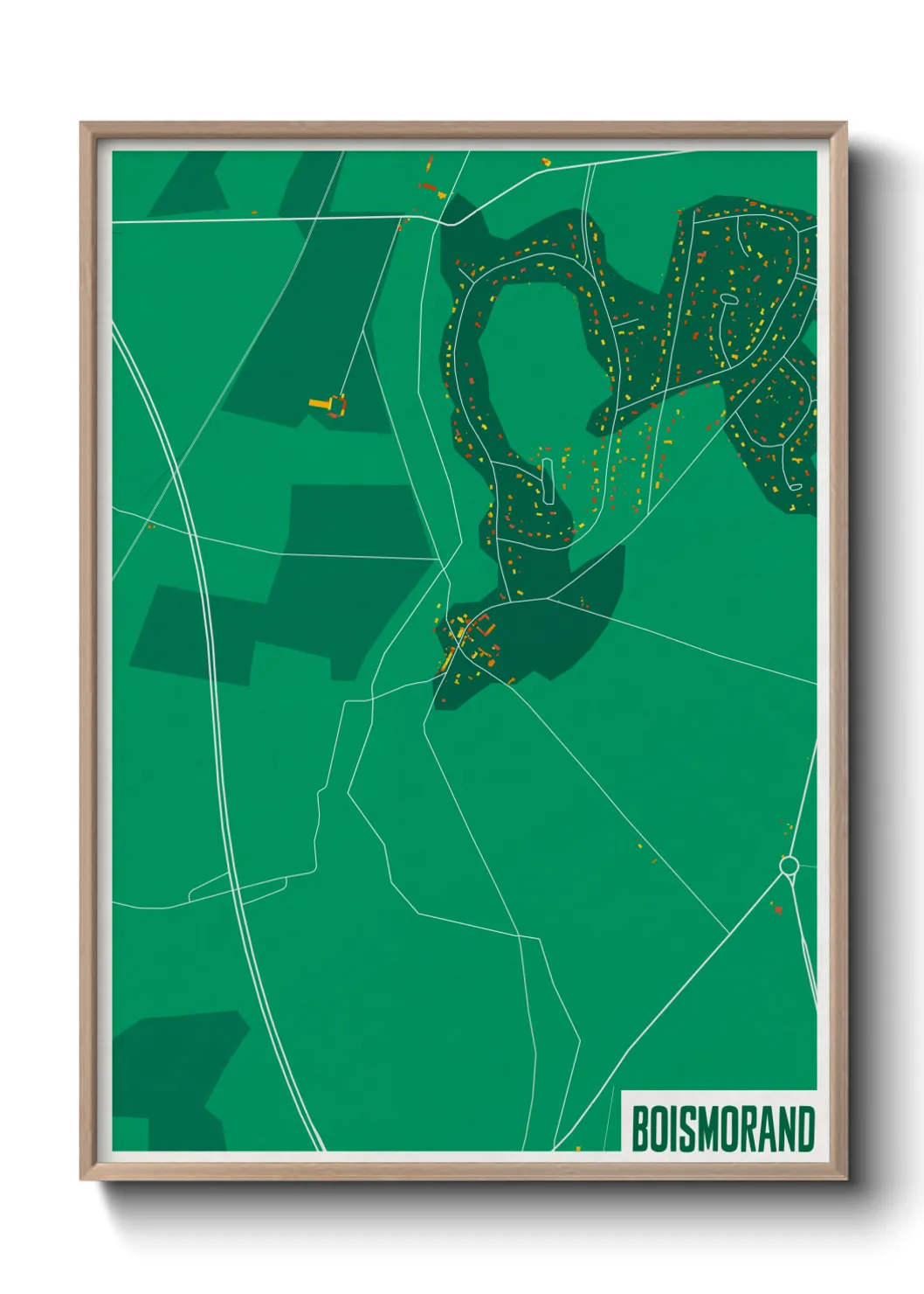 Une affiche de carte sur Boismorand