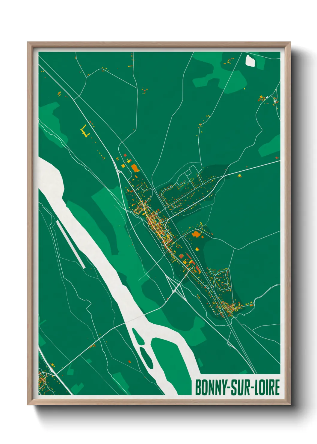 Un poster carteBonny-sur-Loire