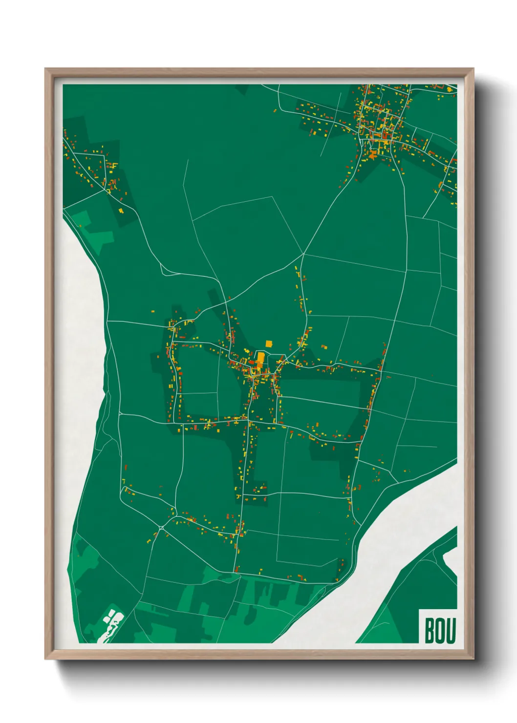 Une affiche de carte sur Bou