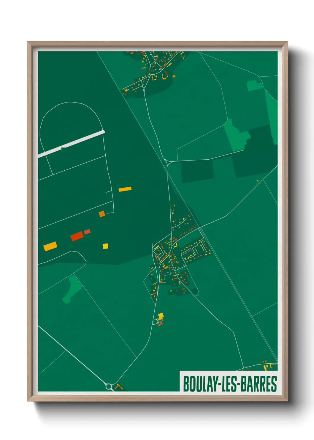 Une affiche de carte sur Boulay-les-Barres