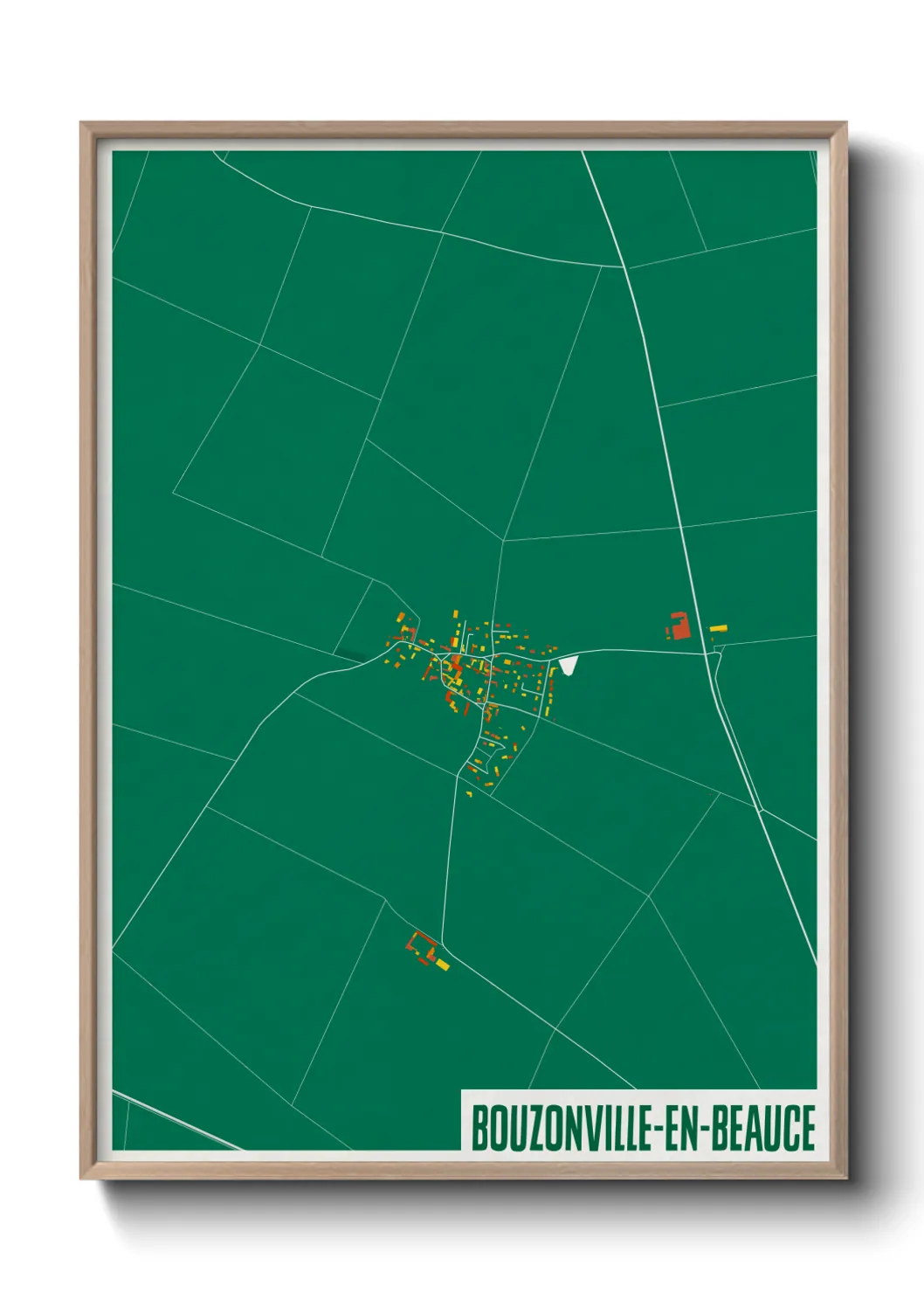 Une affiche de carte sur Bouzonville-en-Beauce