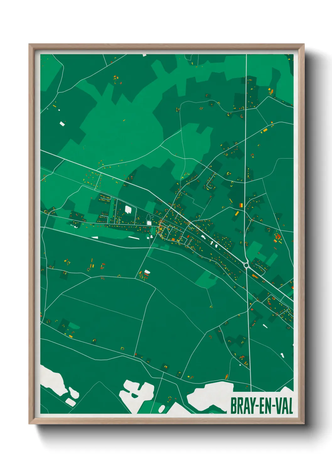 Une affiche de carte sur Bray-en-Val