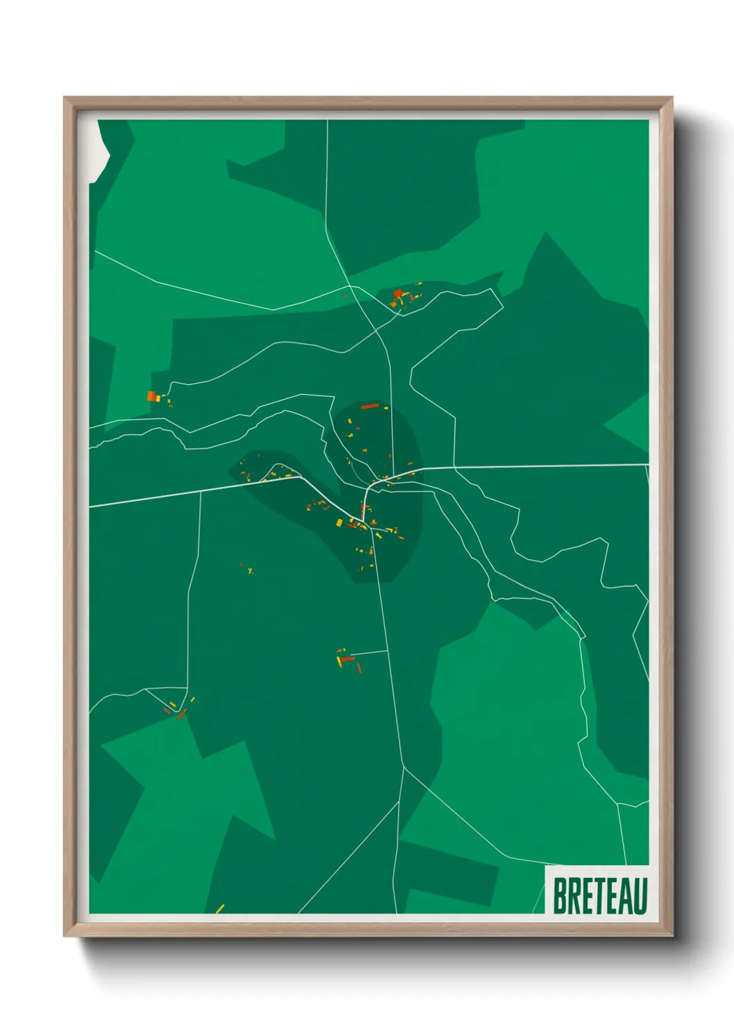 Une affiche de carte sur Breteau