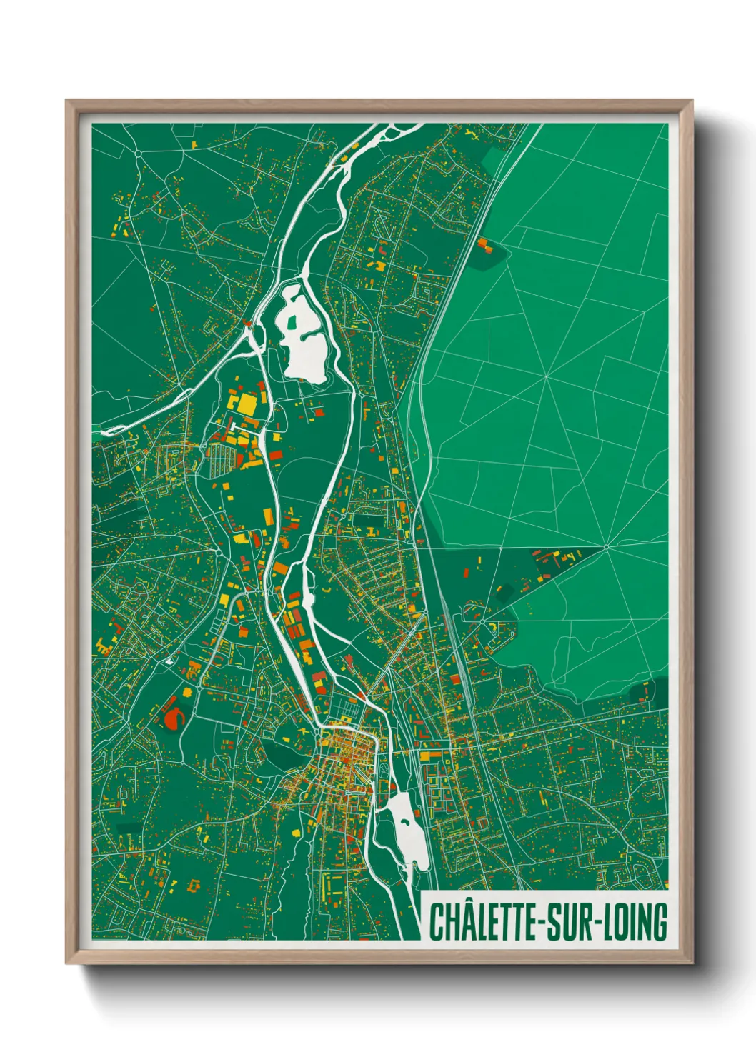 Une affiche de carte sur Châlette-sur-Loing