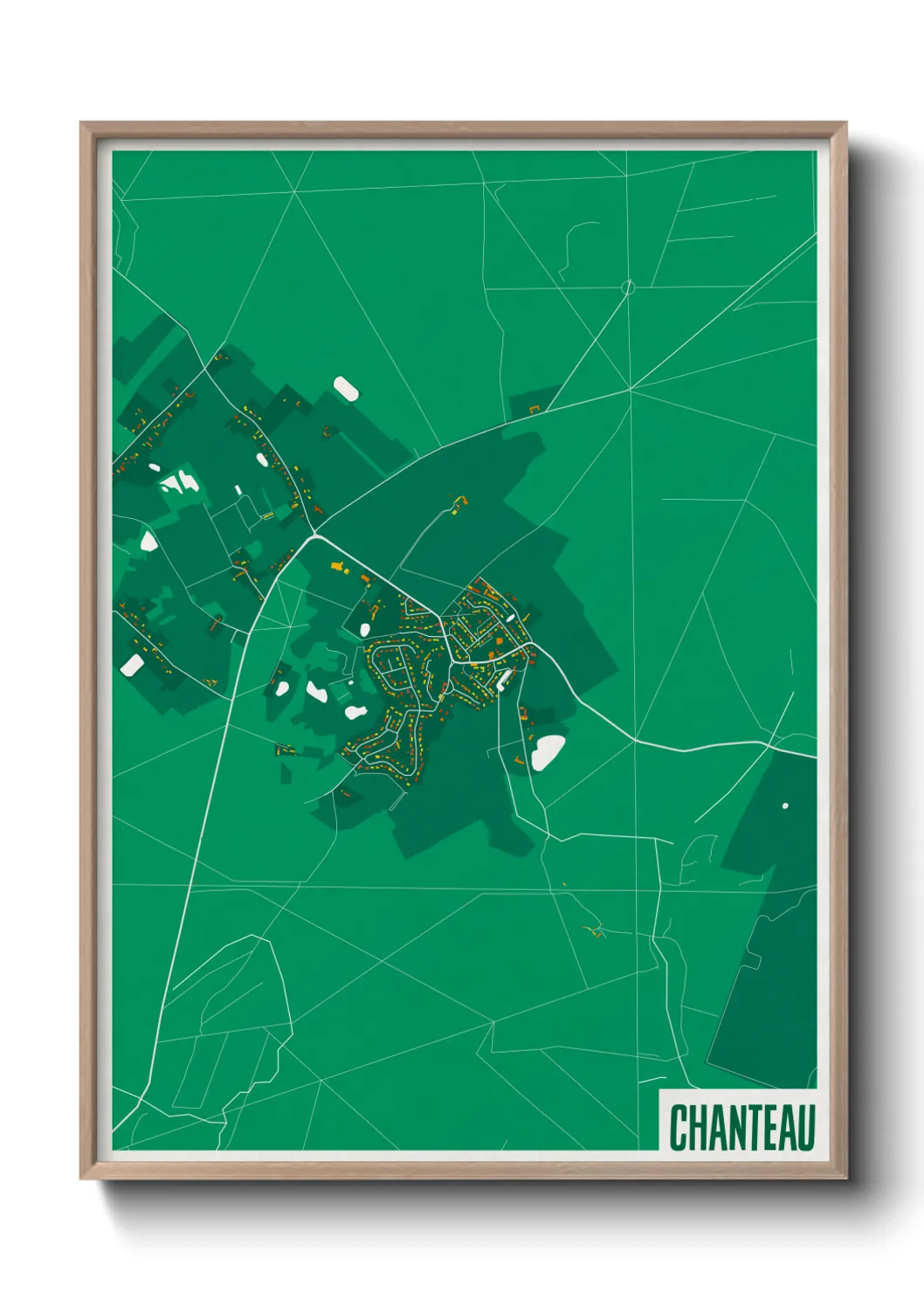 Une affiche de carte sur Chanteau