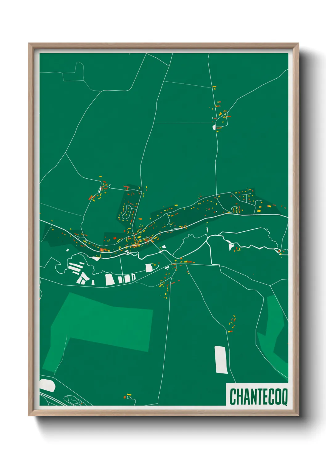 Une affiche de carte sur Chantecoq