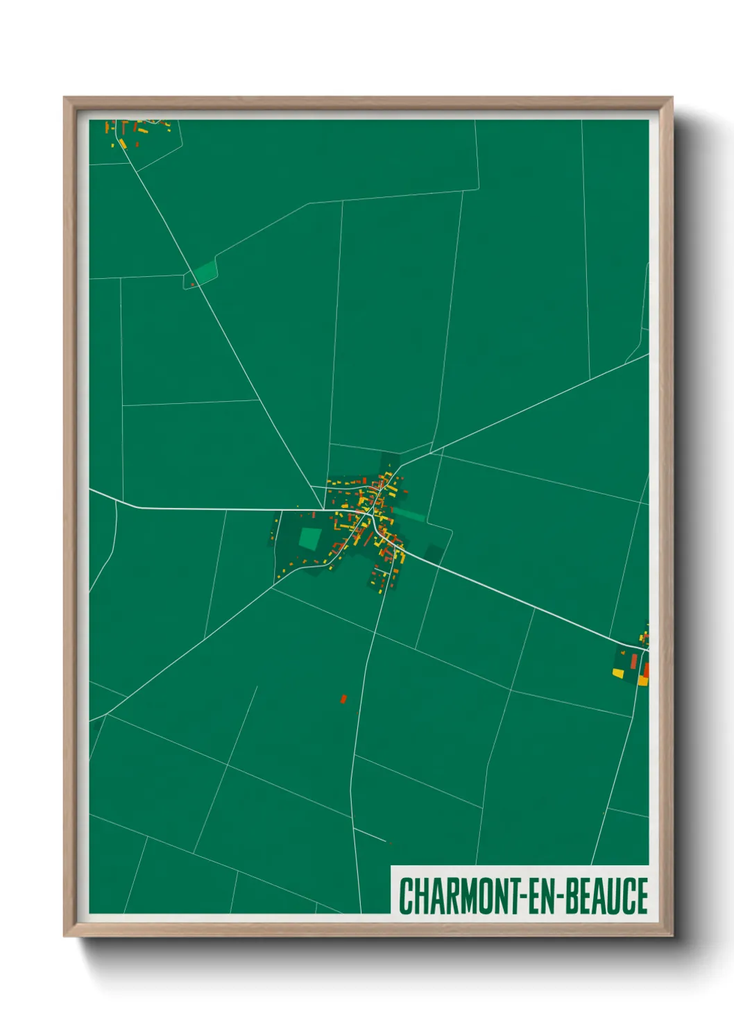 Une affiche de carte sur Charmont-en-Beauce