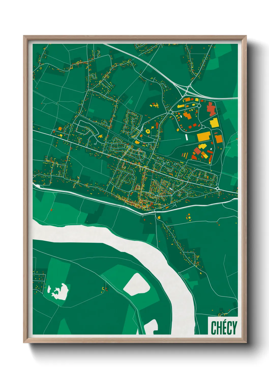 Une affiche de carte sur Chécy