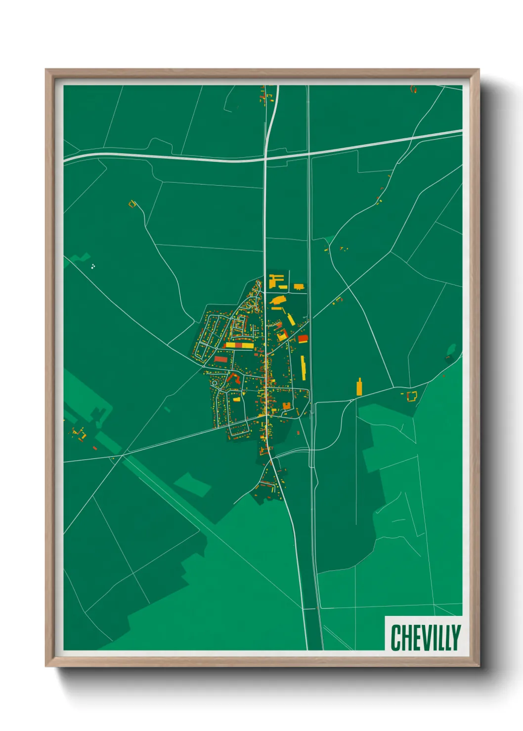 Une affiche de carte sur Chevilly