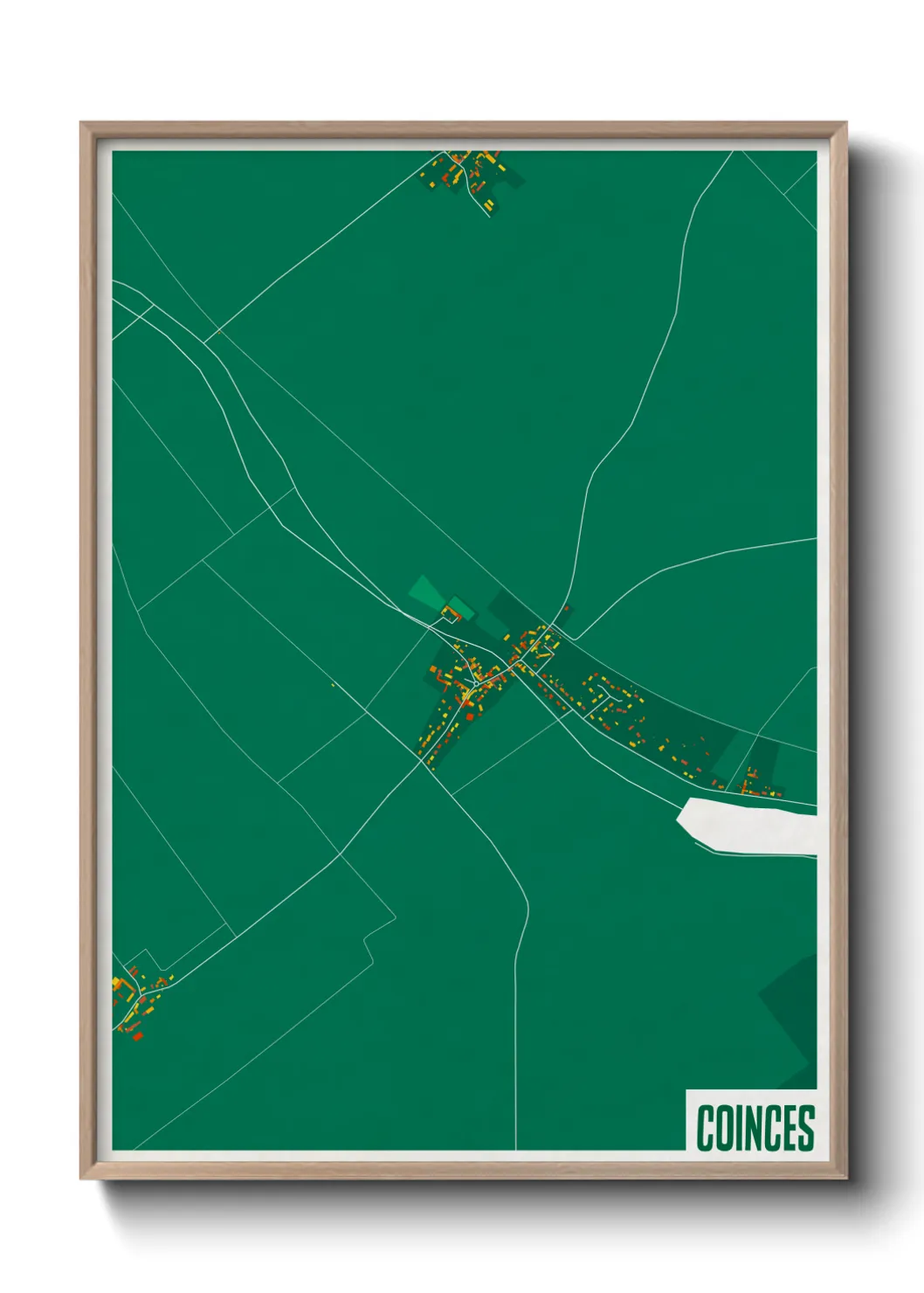 Une affiche de carte sur Coinces