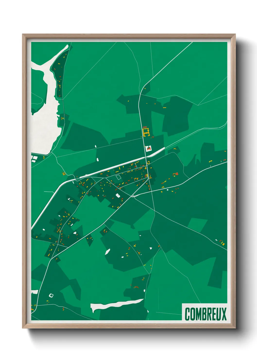 Une affiche de carte sur Combreux