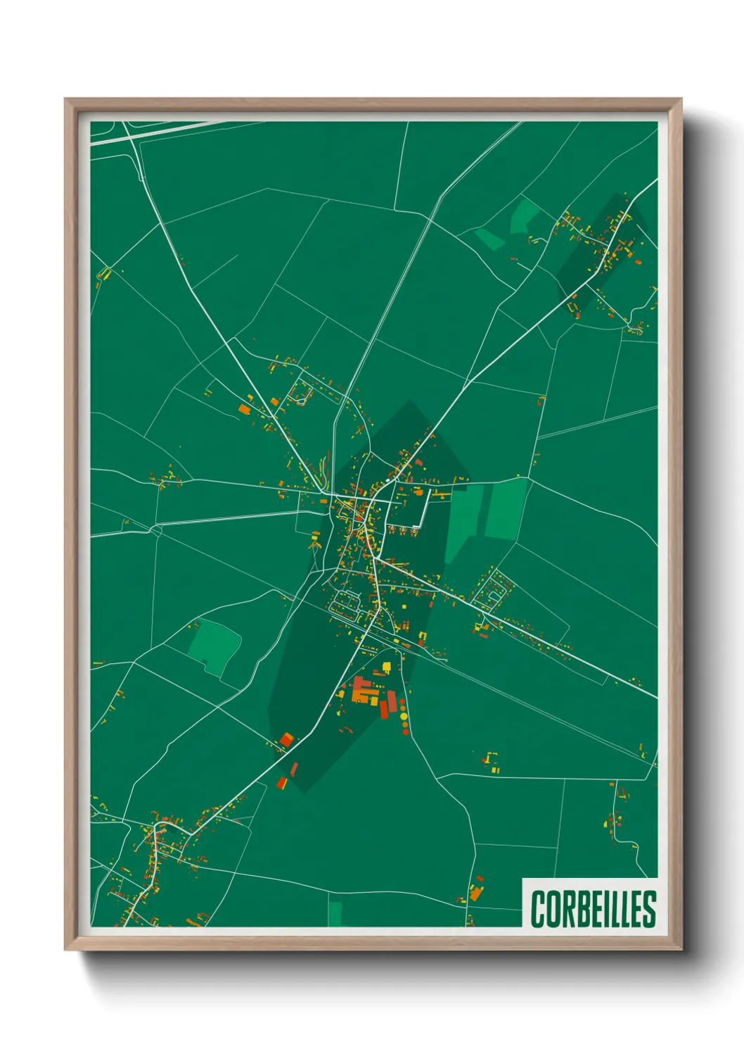 Une affiche de carte sur Corbeilles