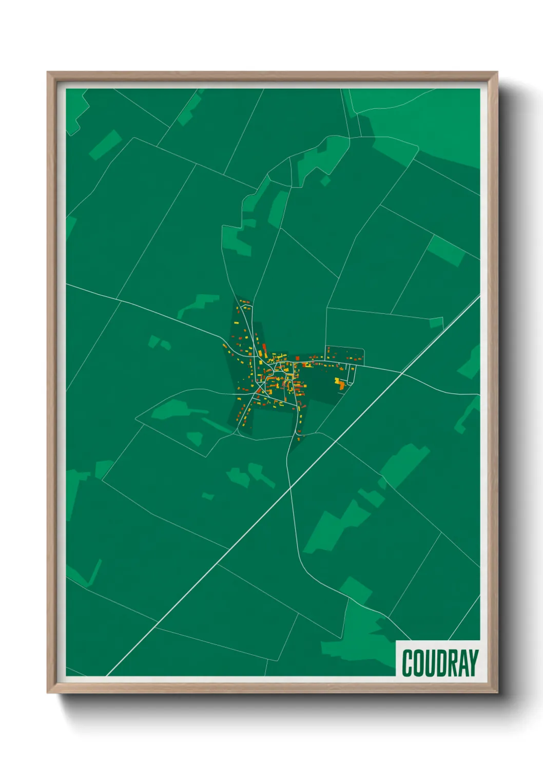 Une affiche de carte sur Coudray