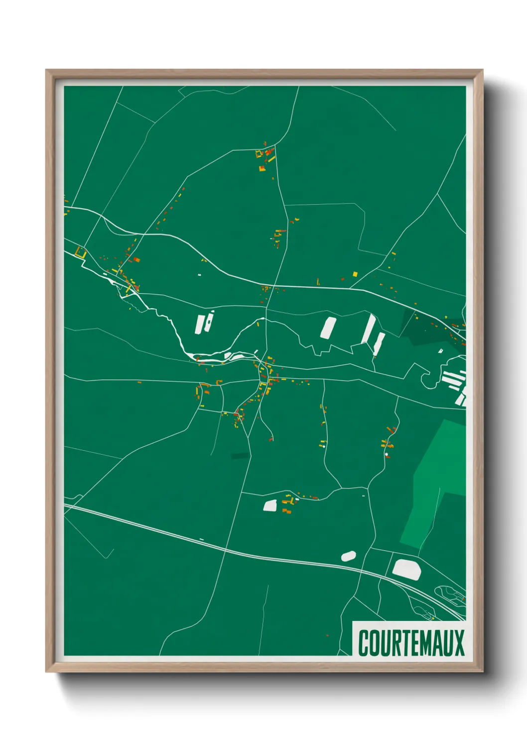 Une affiche de carte sur Courtemaux