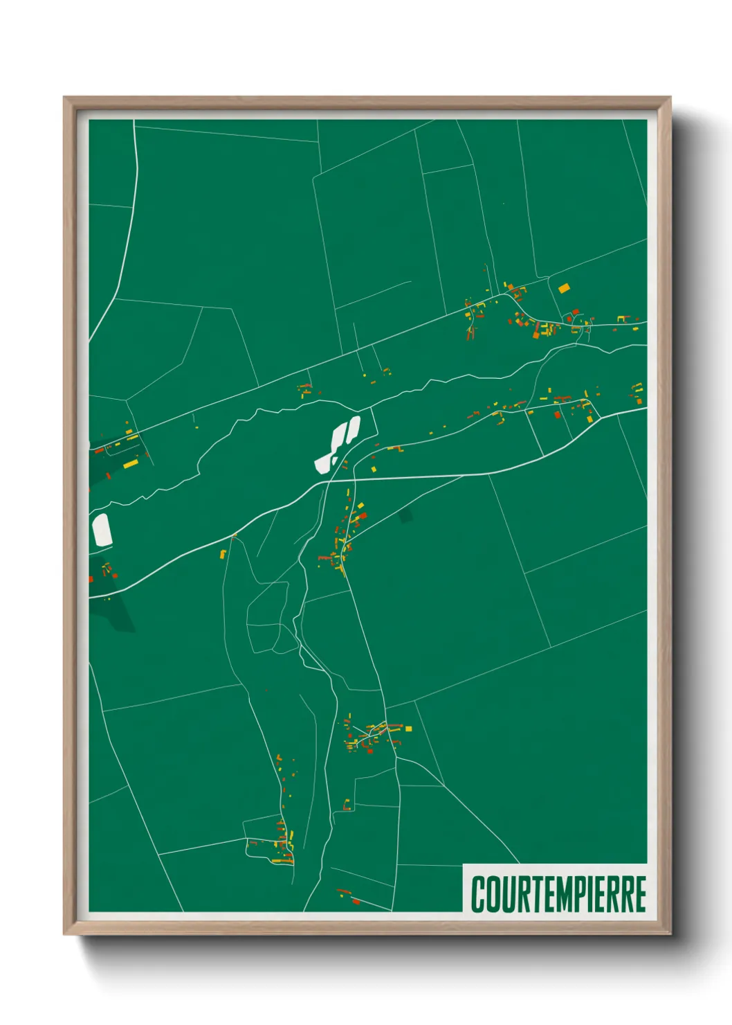 Une affiche de carte sur Courtempierre