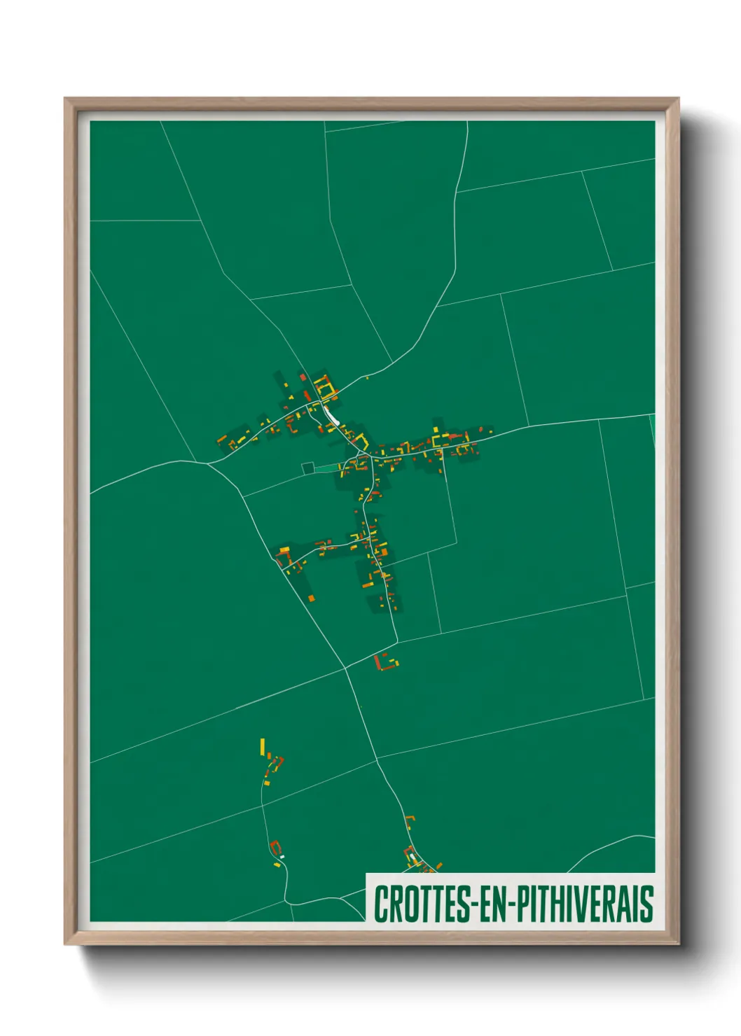 Une affiche de carte sur Crottes-en-Pithiverais