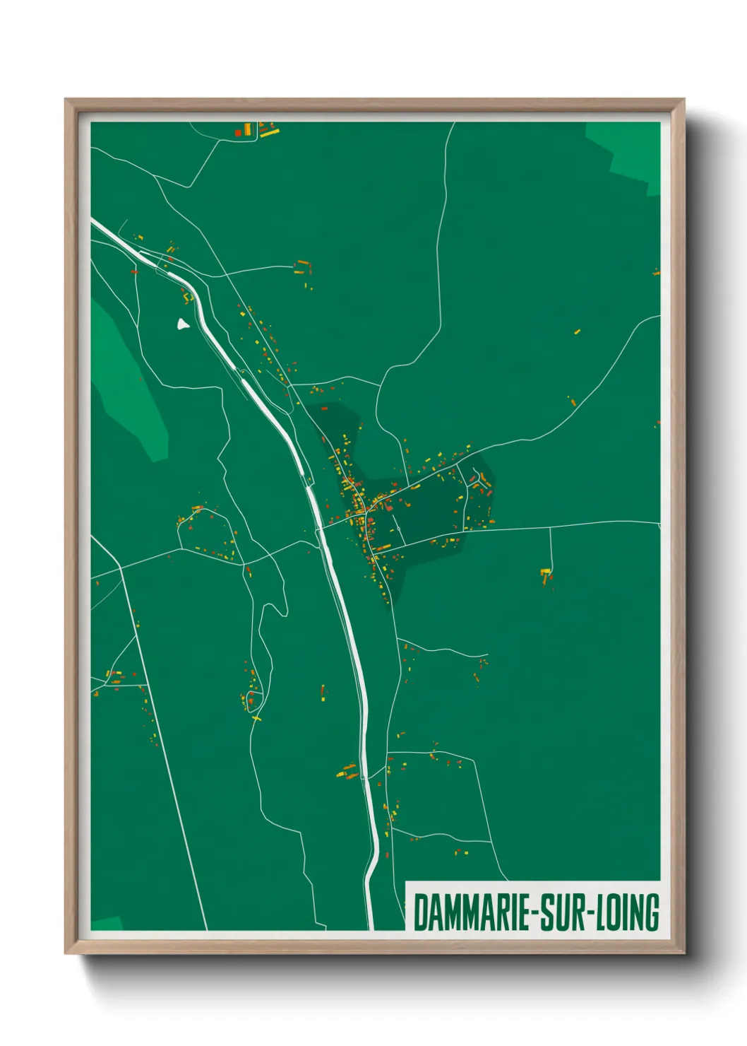 Une affiche de carte sur Dammarie-sur-Loing