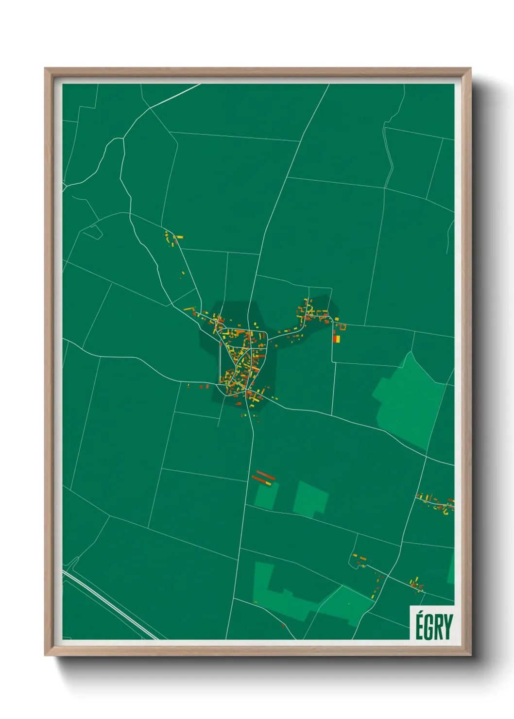 Une affiche de carte sur Égry