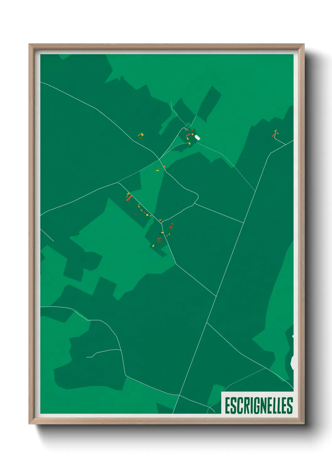 Une affiche de carte sur Escrignelles