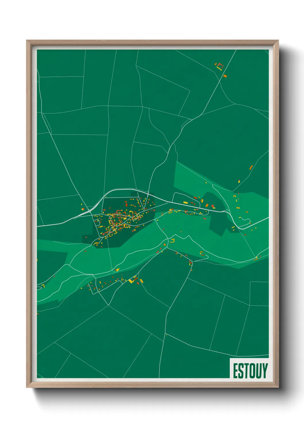 Une affiche de carte sur Estouy