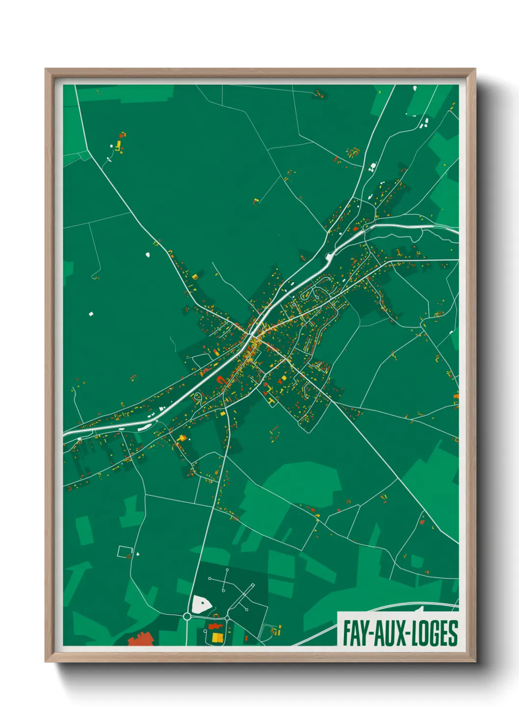 Une affiche de carte sur Fay-aux-Loges