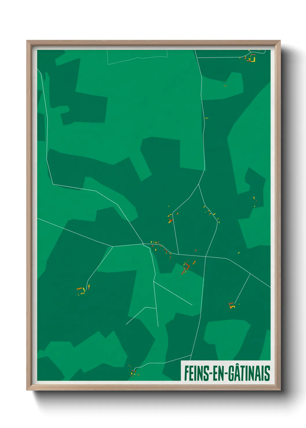 Une affiche de carte sur Feins-en-Gâtinais