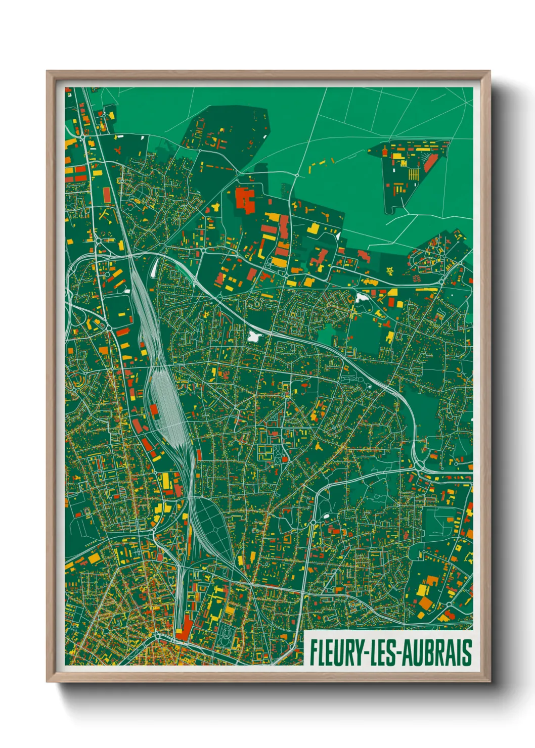 Un poster carteFleury-les-Aubrais
