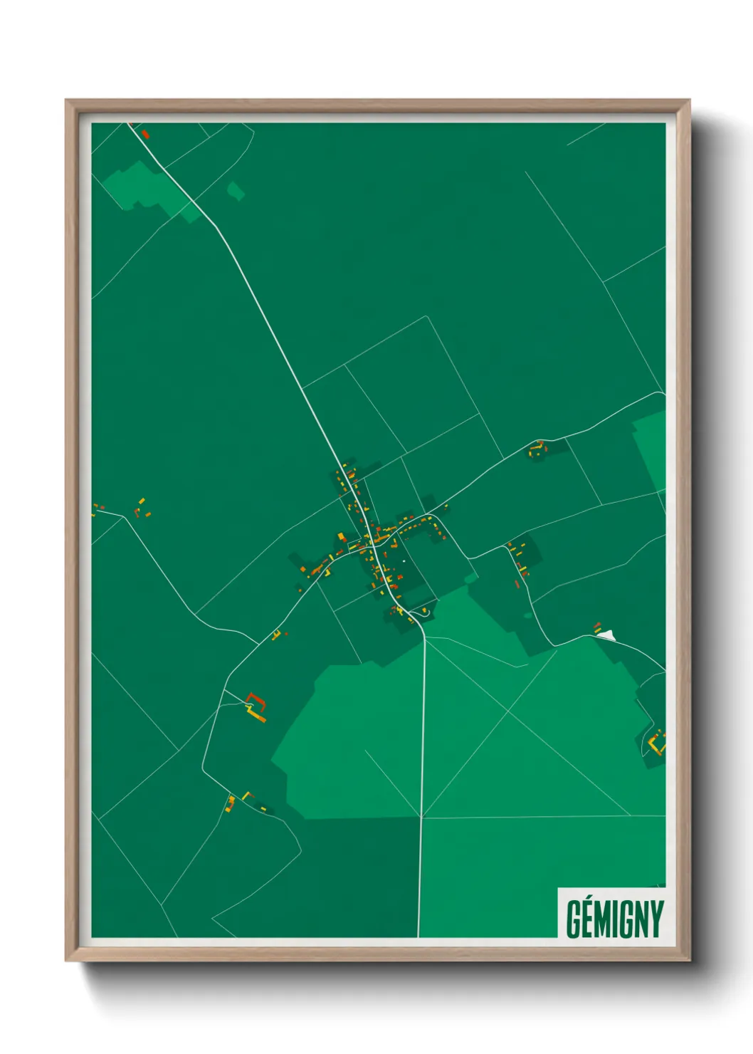 Une affiche de carte sur Gémigny