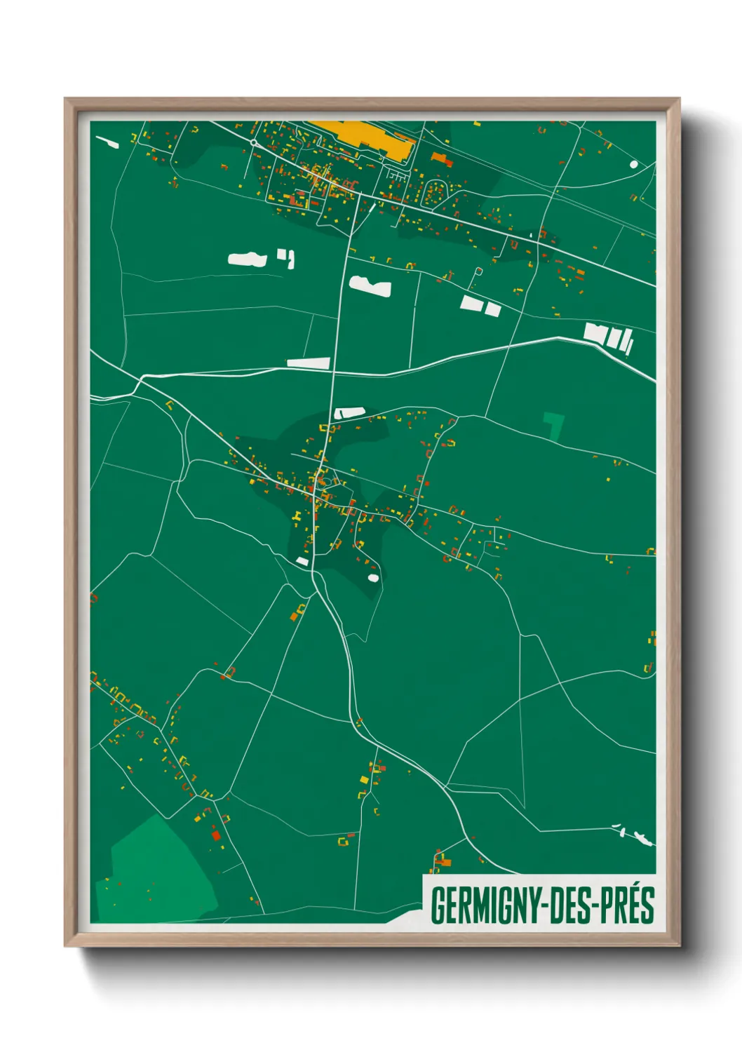 Une affiche de carte sur Germigny-des-Prés