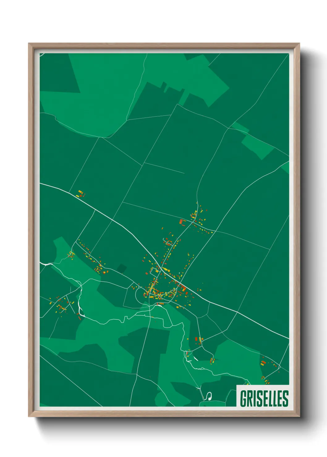 Une affiche de carte sur Griselles